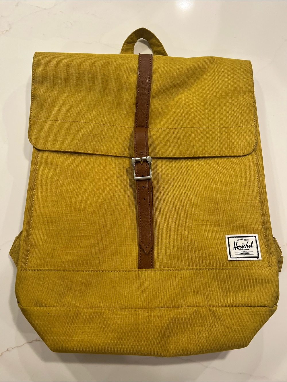 Herschel Supply Company Mustard Yellow City Backpack with Leather Trim